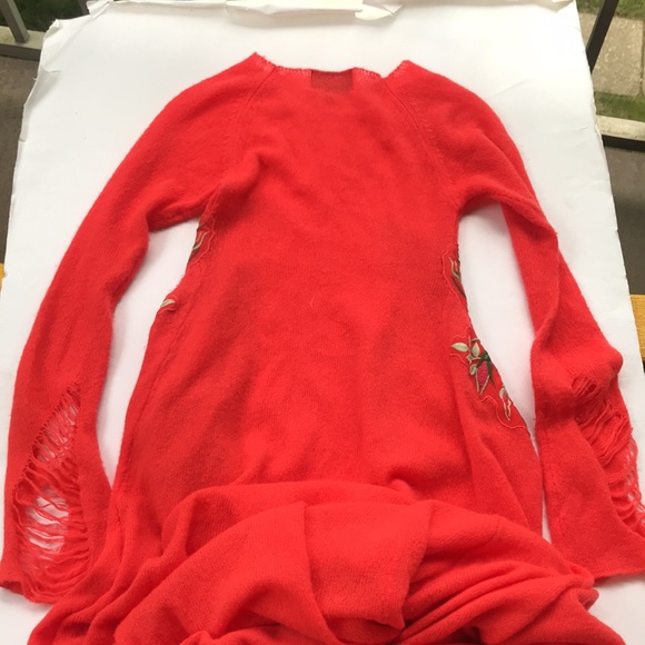 Rare WILDFOX Free People Sweater Dress Limited Edition Red Maxi Gown Statement - Picture 13 of 17